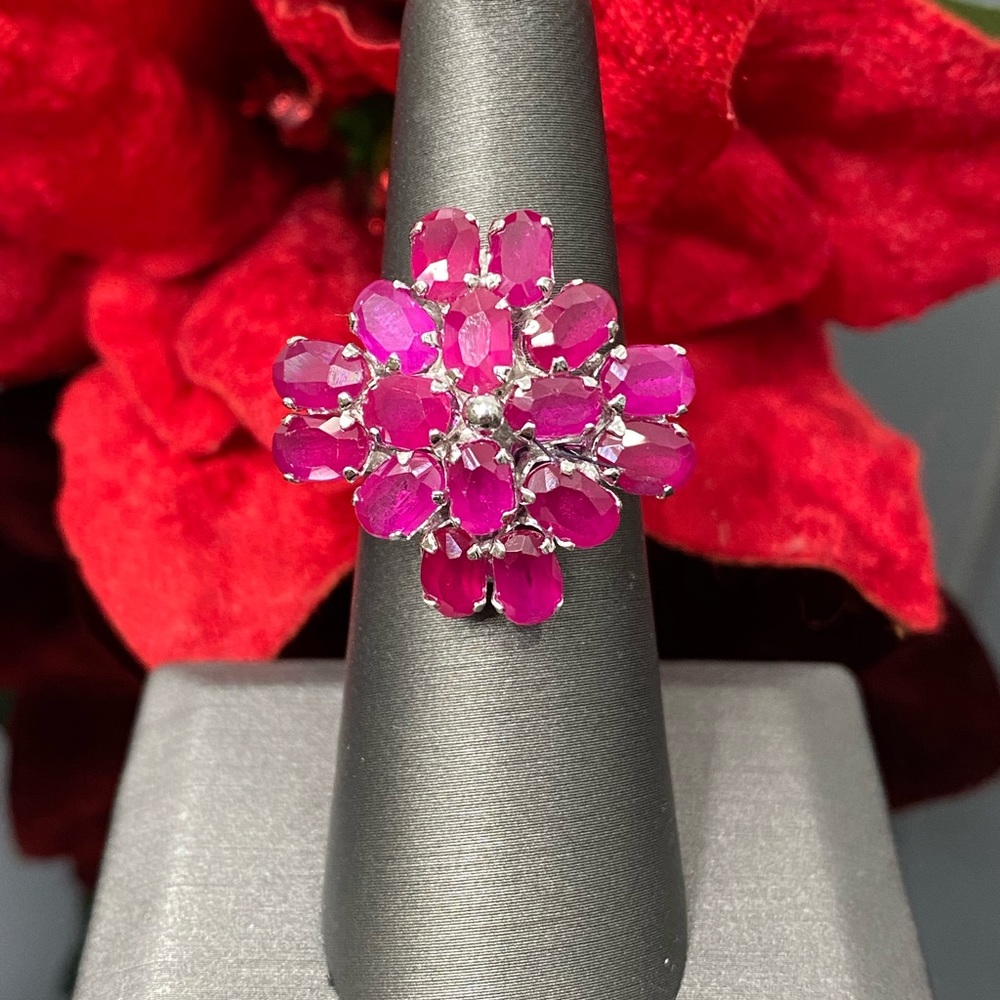 925 Sterling Silver Ruby Ring - image 1